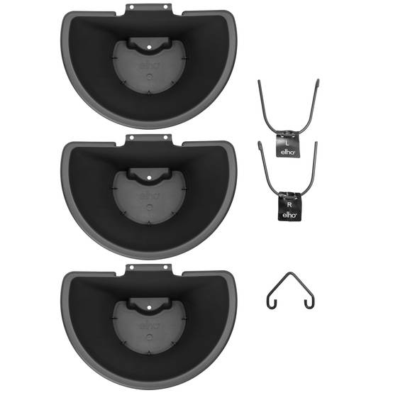 Elho - Set 3 pots Corsica forêt vertical Anthracite L.24 x l.17 x H.69cm - Image 2