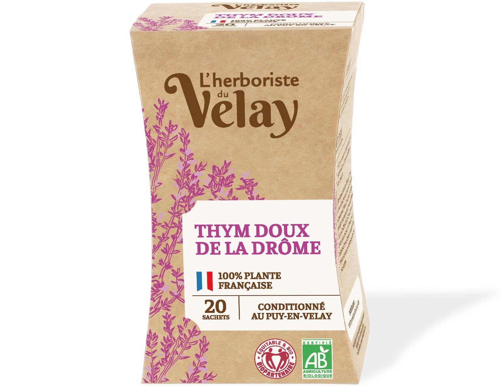 Herboriste du Velay - Infusión BIO tomillo suave x20 - L'Herboriste du Velay