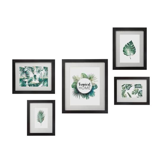 Set de 5 cadres photos bois et verre tropical noir ATMOSPHERA - Image 7