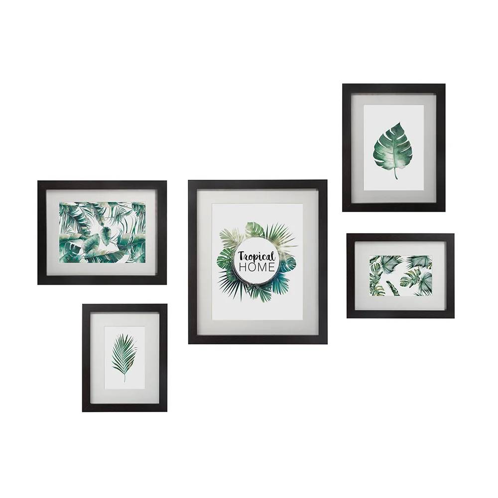 Set de 5 cadres photos bois et verre tropical noir ATMOSPHERA - Imagen 7