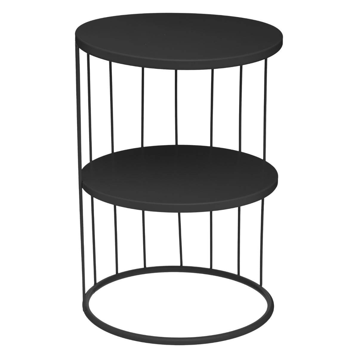 Table d'appoint Kobu en métal noir Ø 36 cm H. 52 cm - Atmosphera