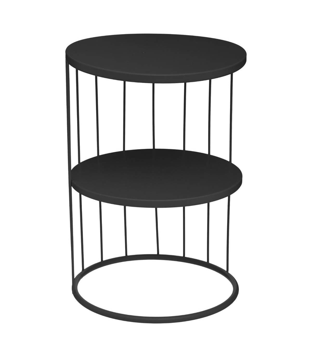 Table d'appoint Kobu en métal noir Ø 36 cm H. 52 cm - Atmosphera - Image 10