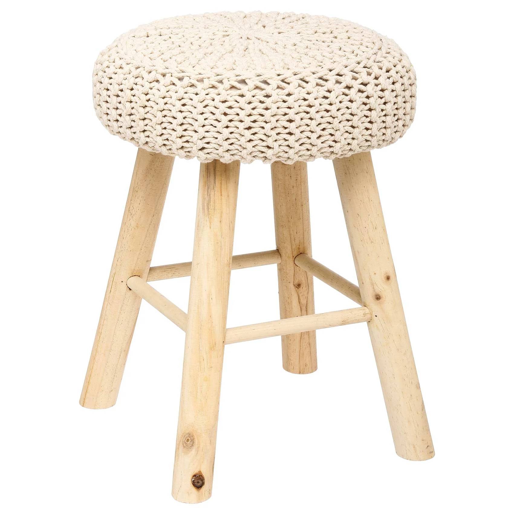 Tabouret Suzette bois coton polyéthylène - ATMOSPHERA - Image 3