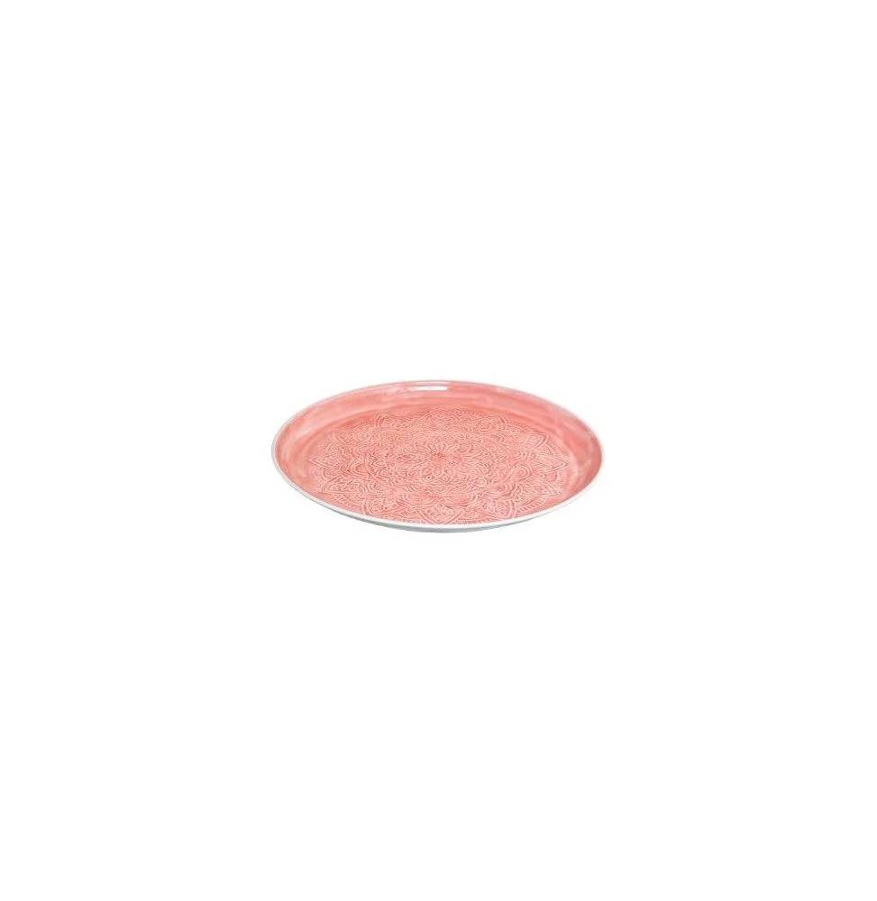 Plateau mandala rond métal multicolore Ø 41 cm - Image 3