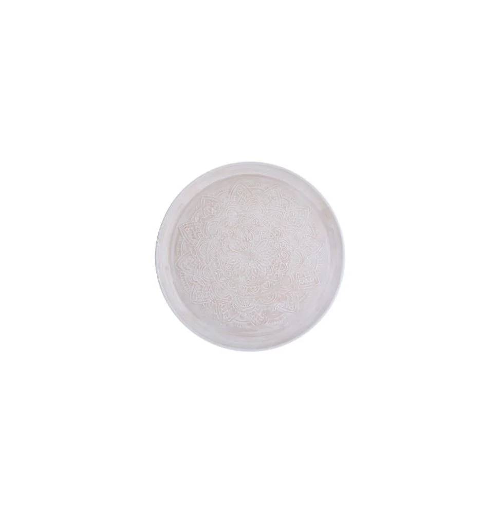 Plateau mandala rond métal multicolore Ø 41 cm - Image 1
