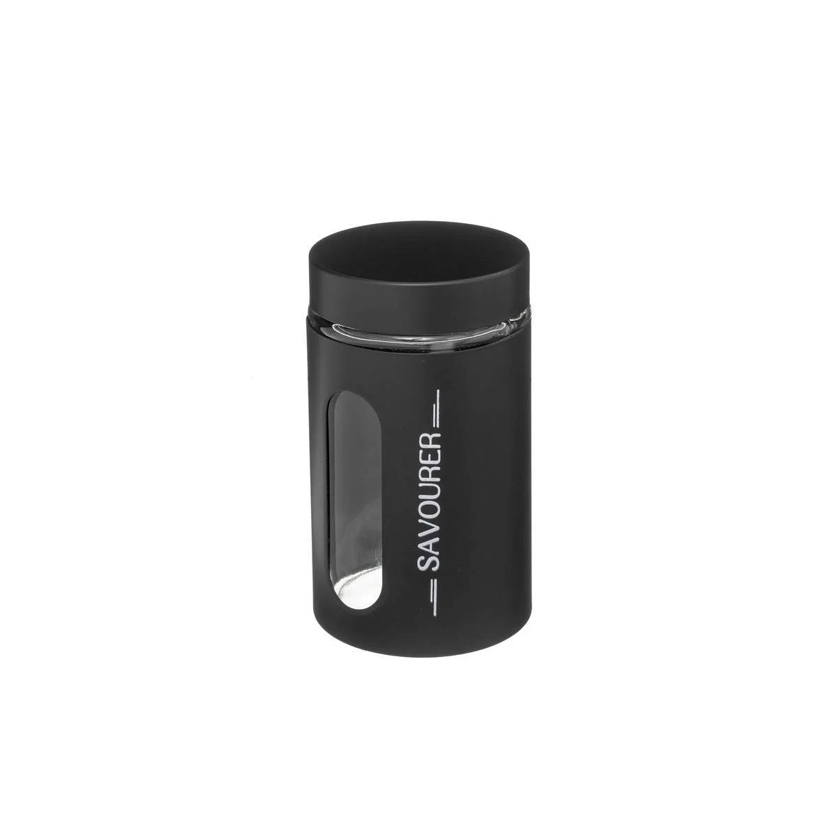 Bocal en verre et fer noir D 10 cm H 17,5 cm - FIVE - Imagen 3