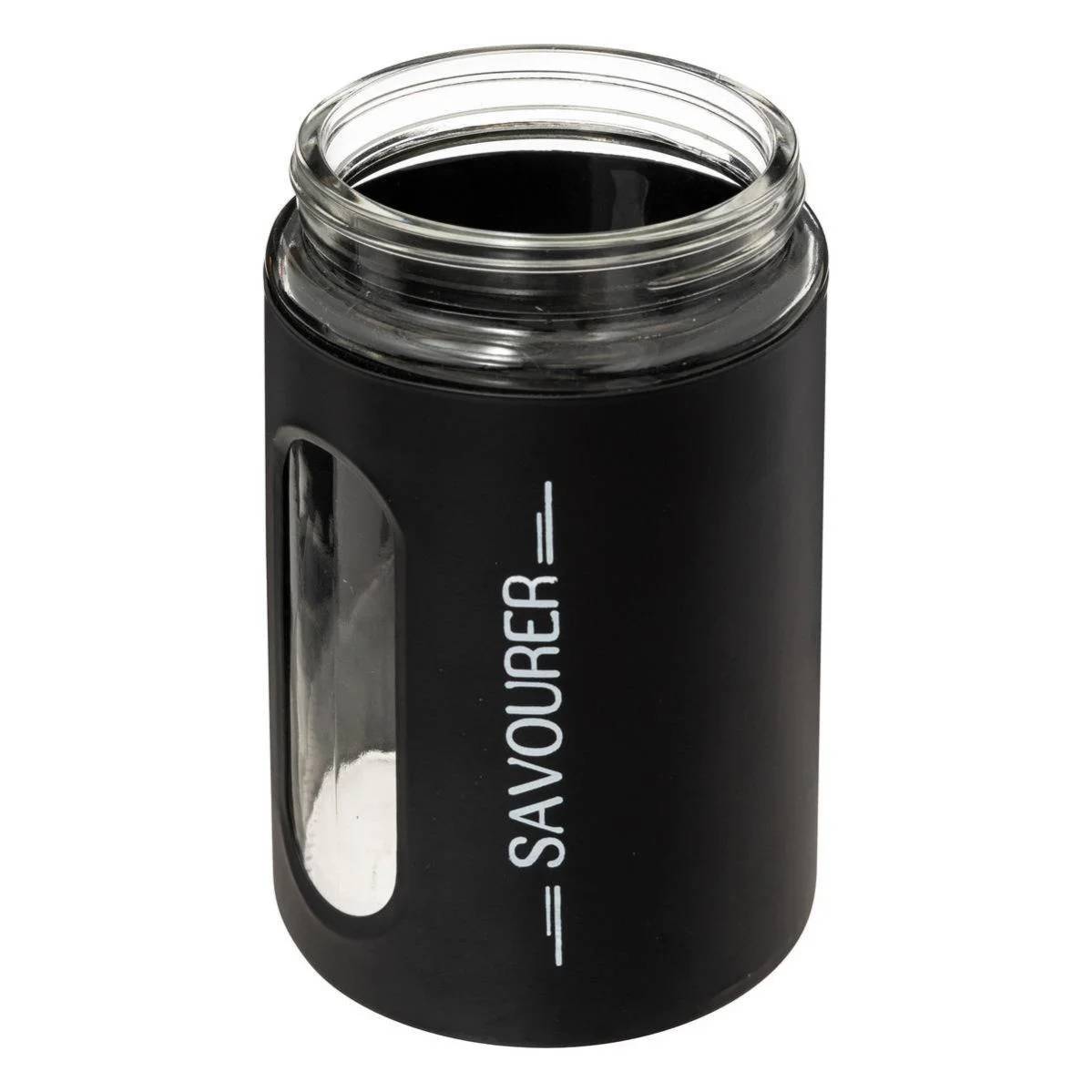 Bocal en verre et fer noir D 10 cm H 17,5 cm - FIVE - Imagen 2