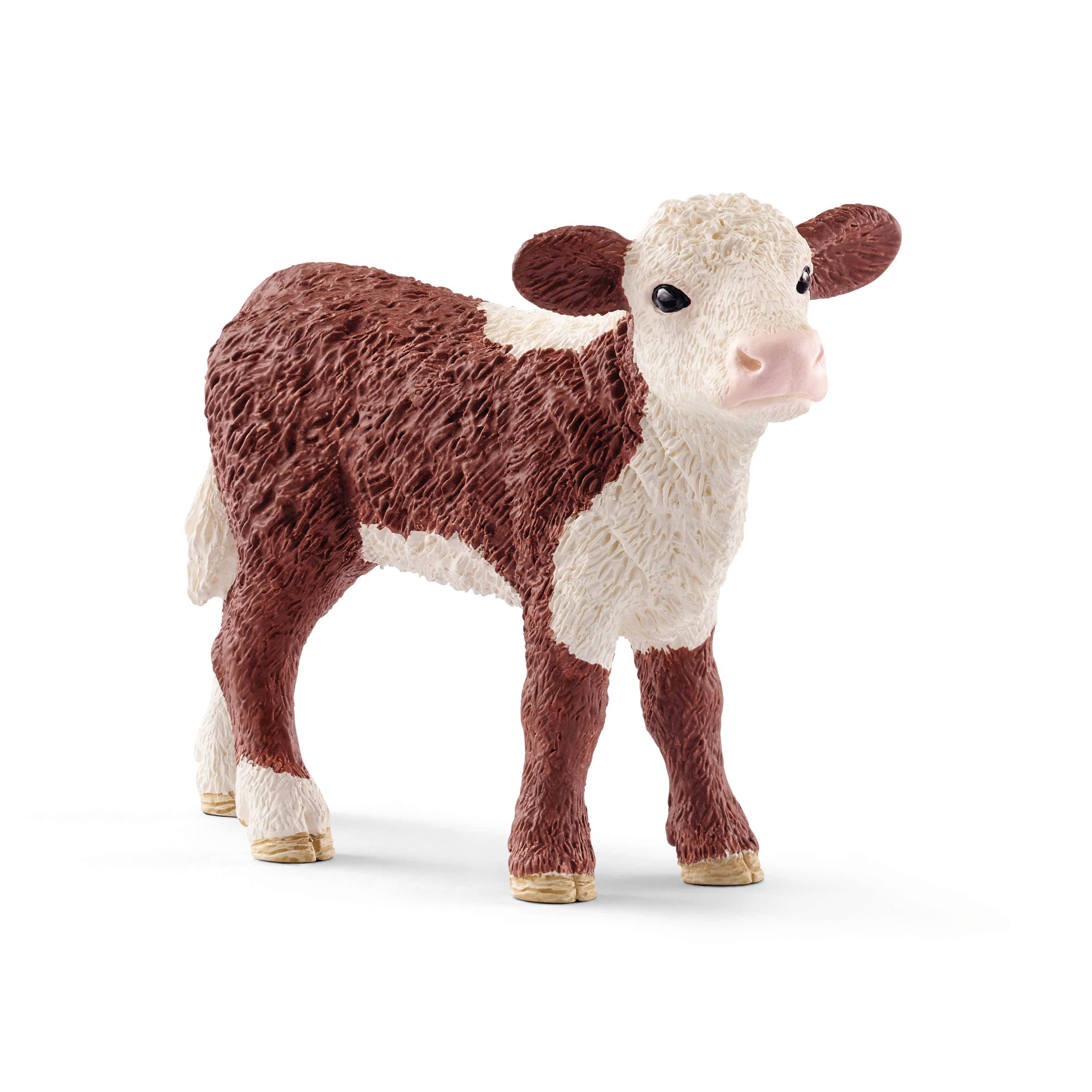 Schleich - Figurine Veau Hereford L.7,6 x l.2,3 x H.5,3 cm
