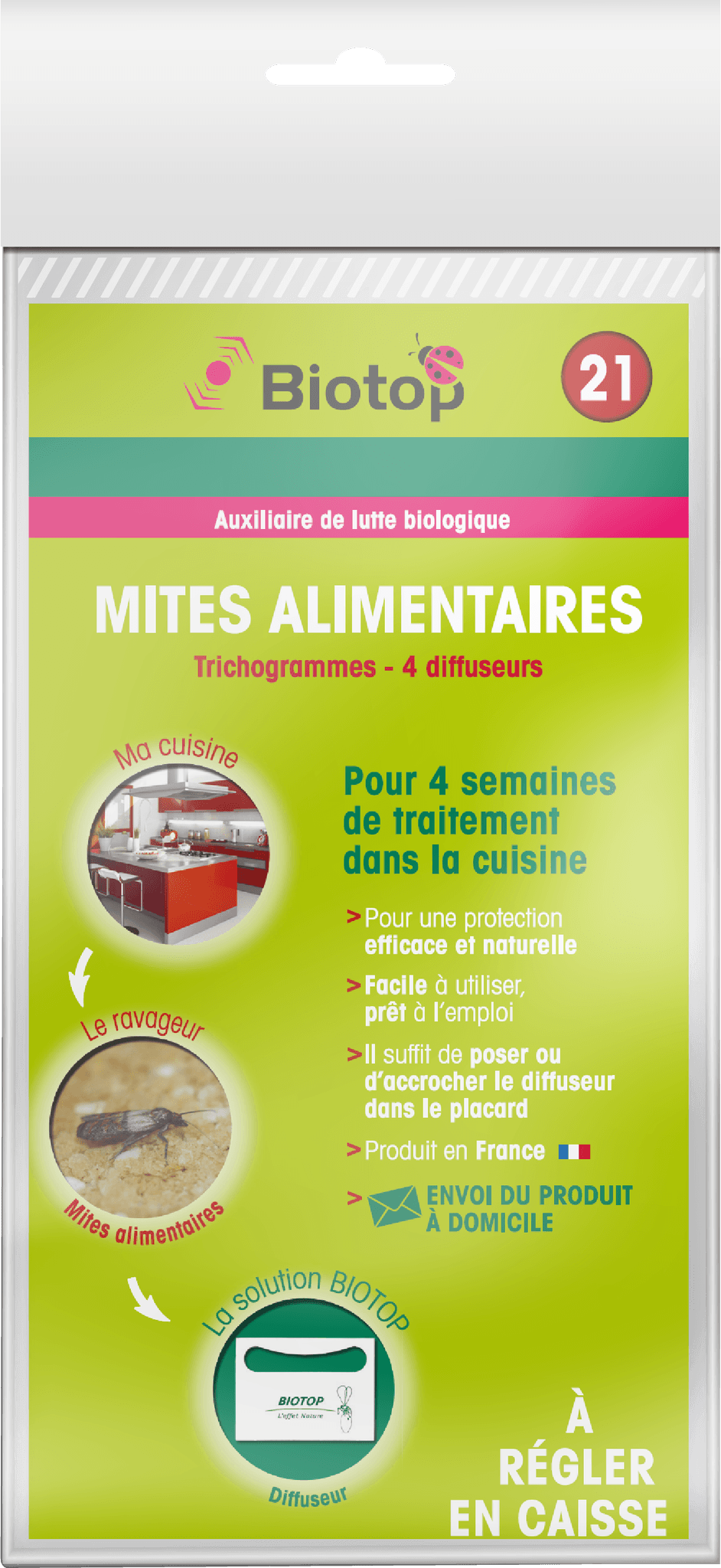 Biotop - Prépayé anti-mites alimentaires trichogrammes x4 diff - Imagen 2