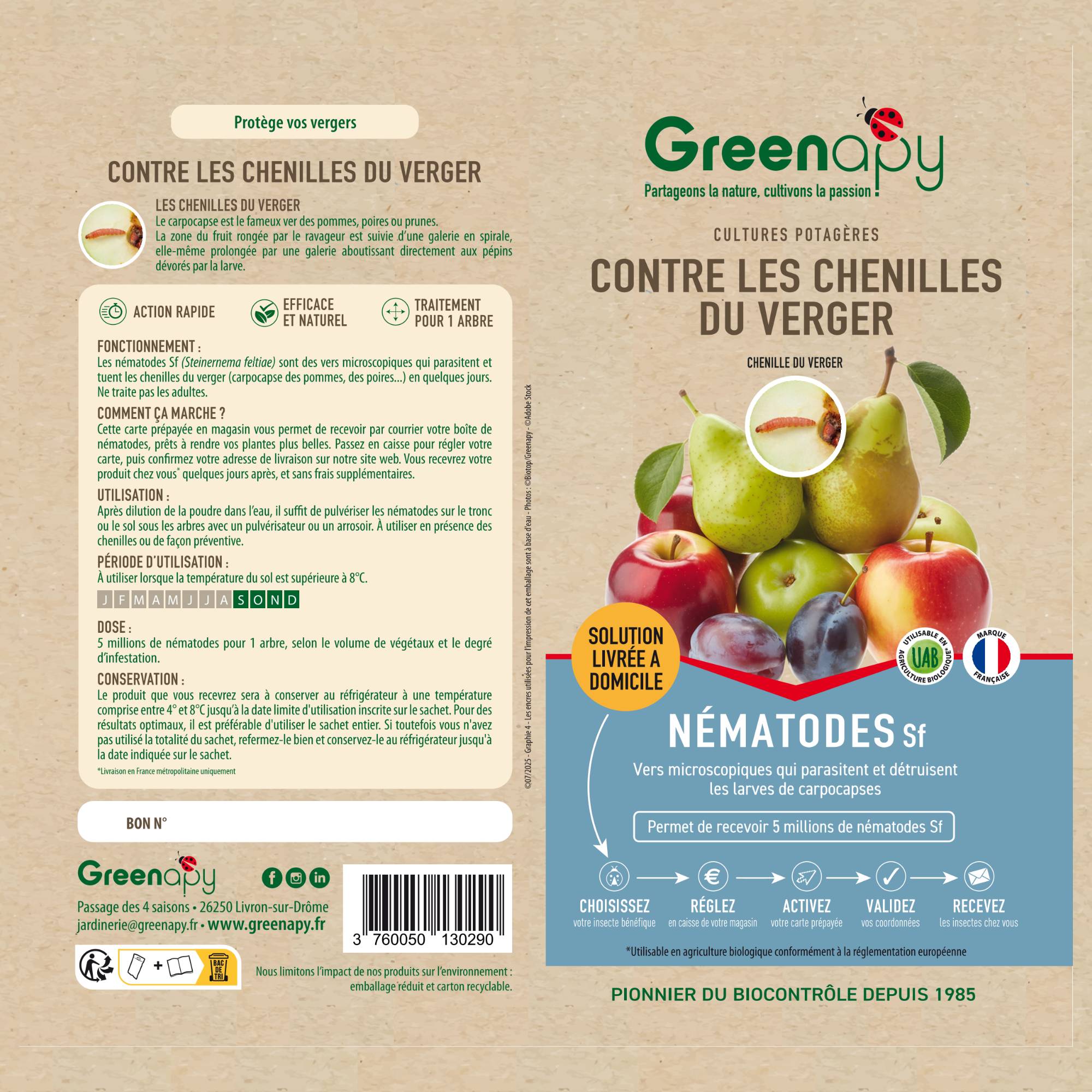 Prépayé nématodes anti-chenilles du verger Sf 5 millions - Biotop - Imagen 2