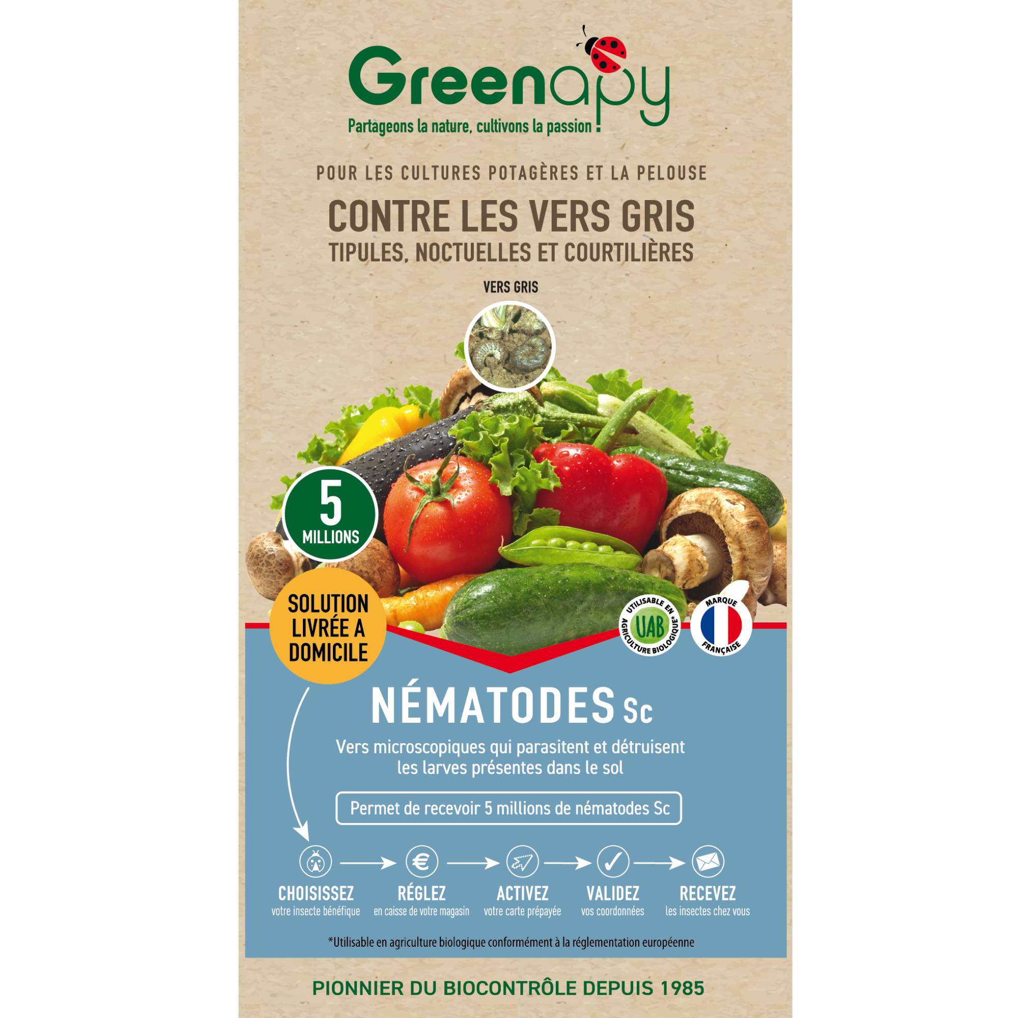 Prépayé nématodes anti-vers gris Sc 5 millions - Biotop - Image 1