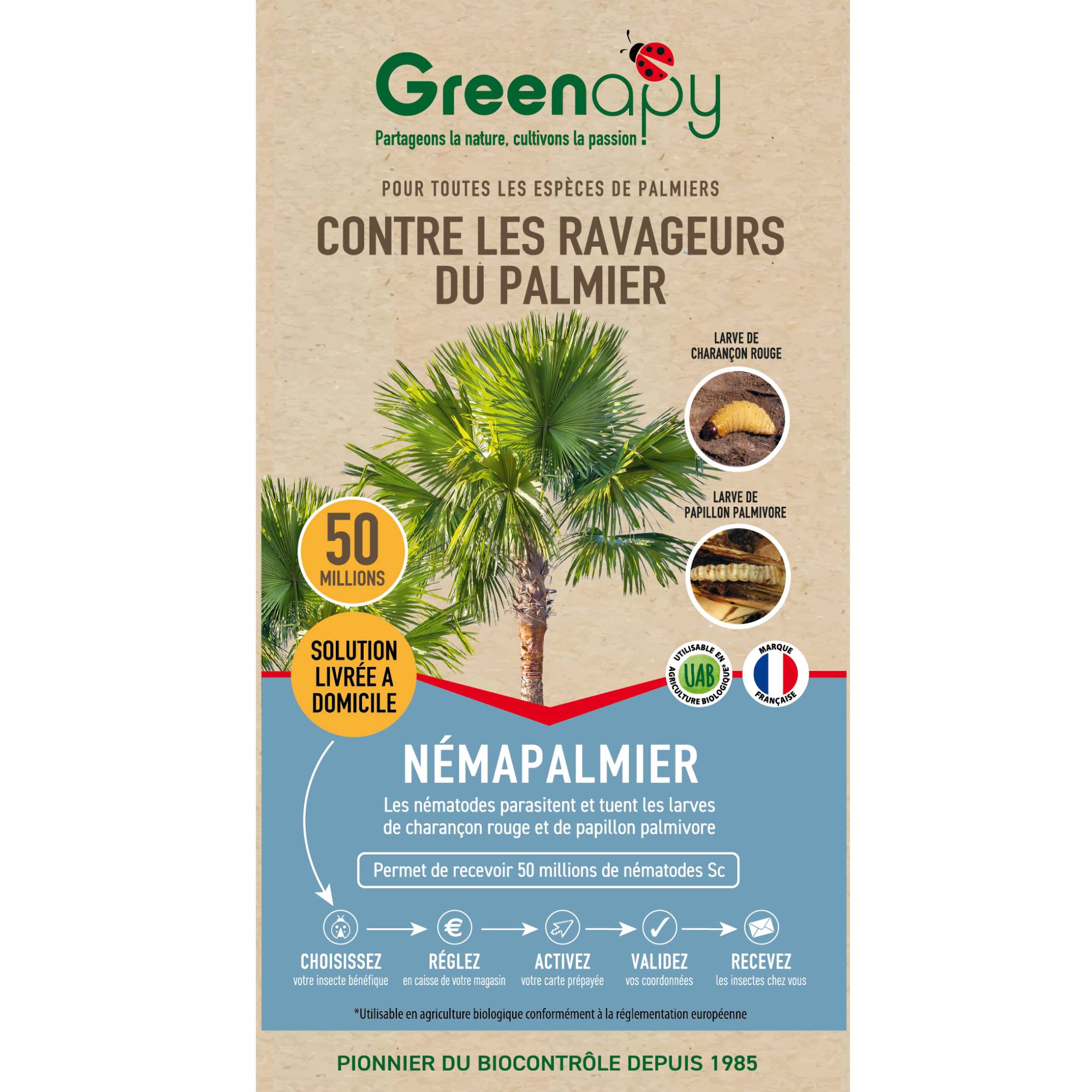 Prépayé nématodes pour la protection des palmiers Sc 50M - Biotop - Imagen 1