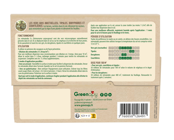 Greenapy - Nématodes SC anti vers gris et doryphores Steinernema carpocapsae boîte de 50 millions - Greenapy - Image 9