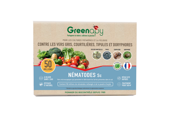 Greenapy - Nématodes SC anti vers gris et doryphores Steinernema carpocapsae boîte de 50 millions - Greenapy - Image 1
