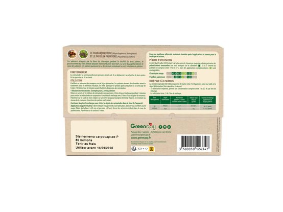Greenapy - Nématodes utiles spécial ravageurs du palmier Steinernema carpocapsae boîte de 50 millions- Greenapy - Image 8