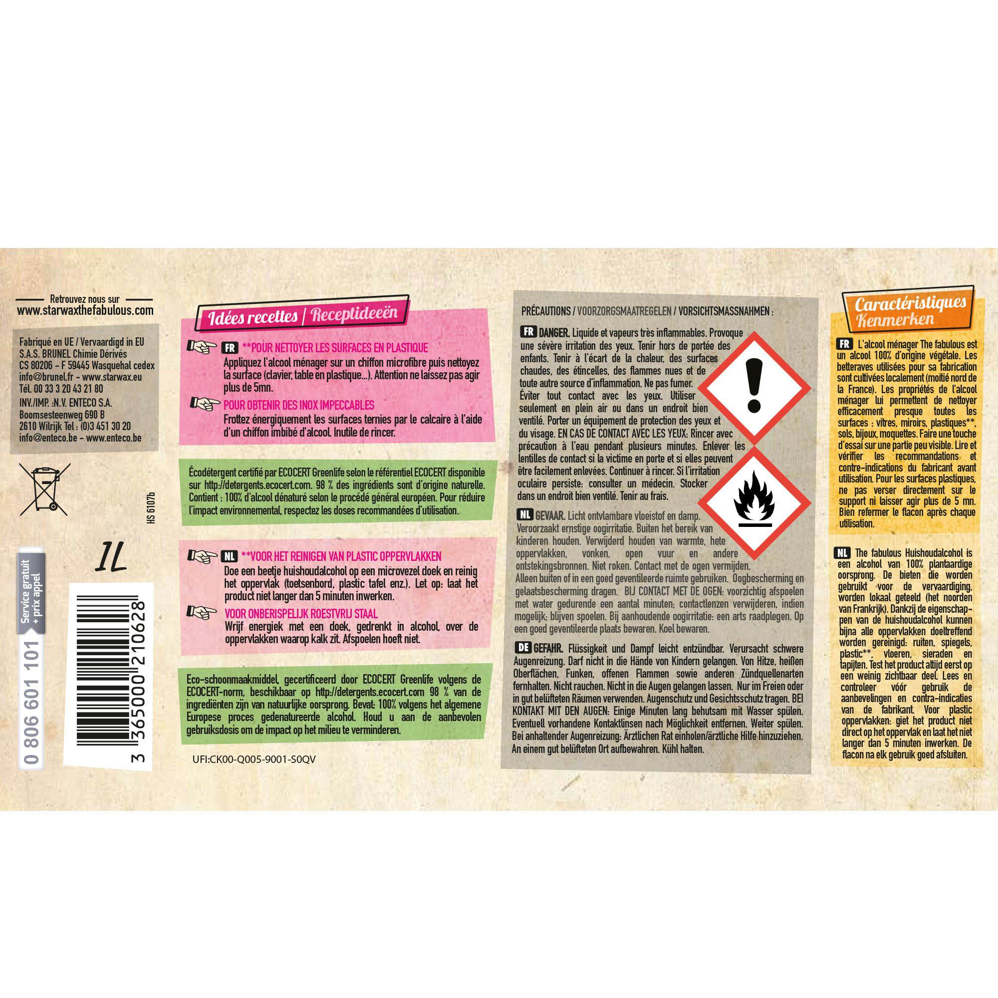 Starwax Fabulous - Alcool Ménager 95° - STARWAX THE FABULOUS - Imagen 3