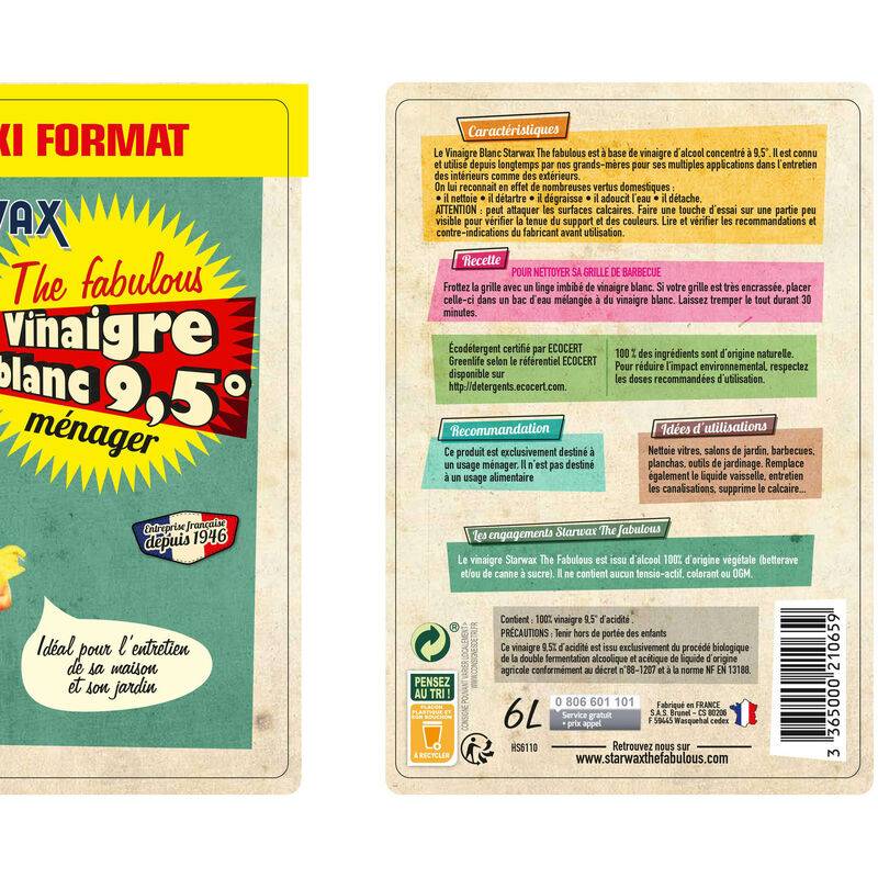 Starwax - Vinaigre Blanc Ménager – STARWAX THE FABULOUS - Imagen 3