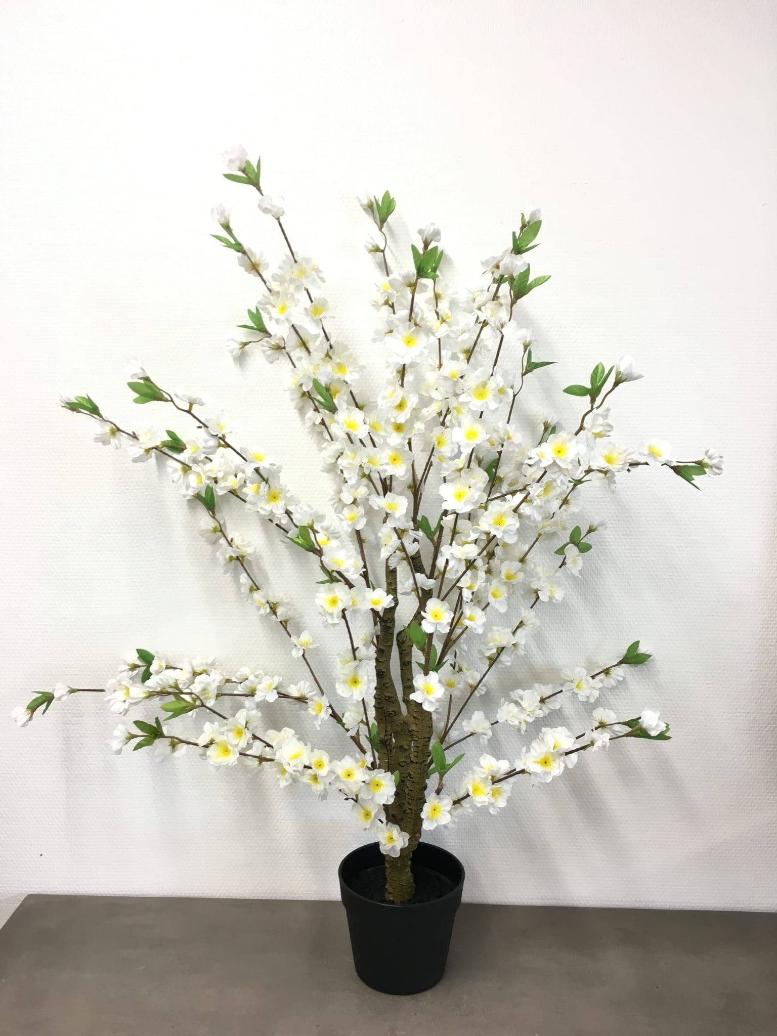Cerisier crème artificiel en pot 90 cm