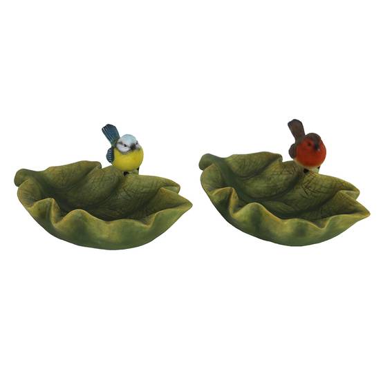 Esschert Design - Bain d'oiseaux feuille L.24.00 x l.18.00 x H.10.90 cm