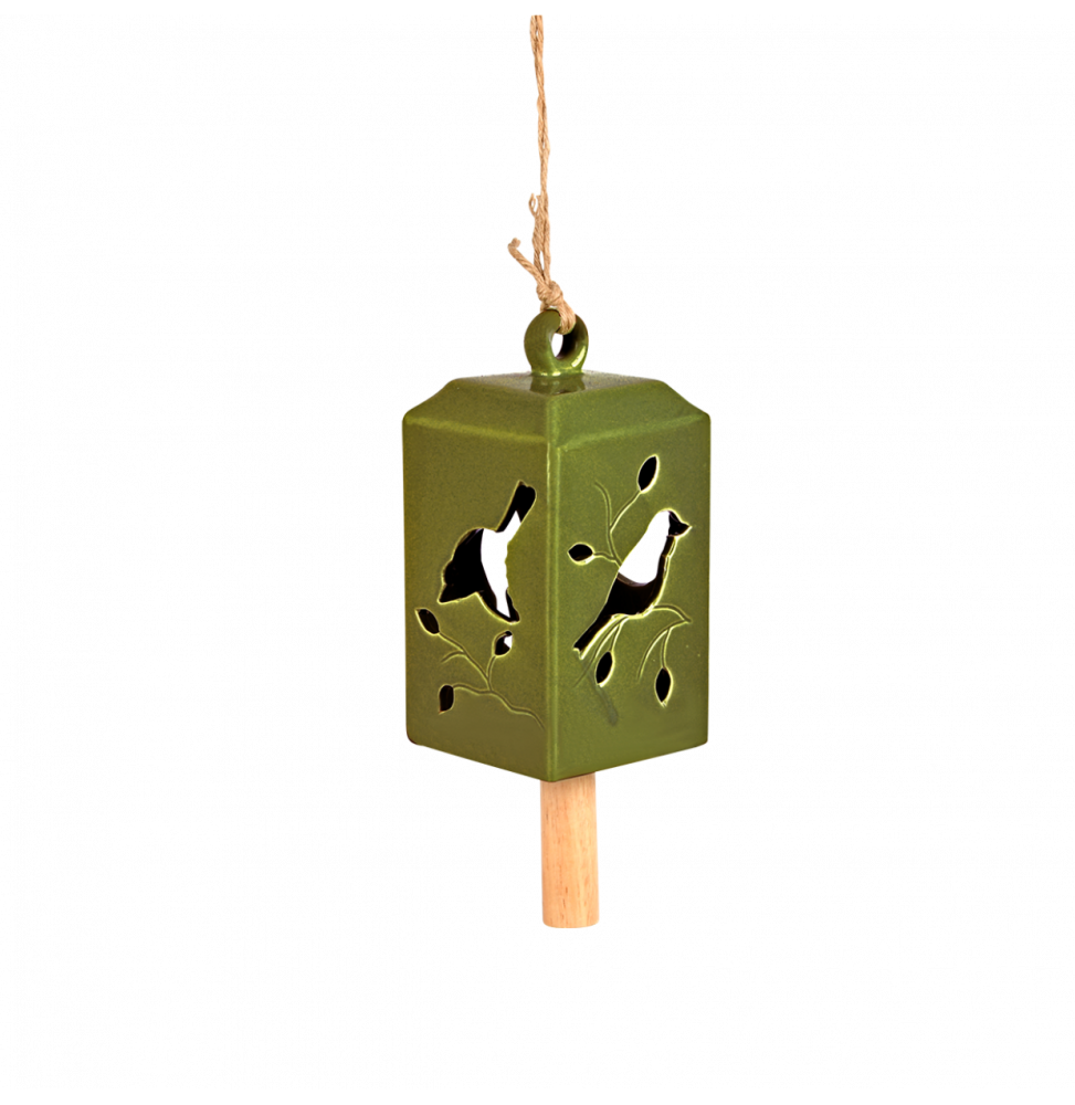 Carillon Terre Cuite Bois Pin Vert L 11,1 l 11,1 H 21,8 cm - Image 5