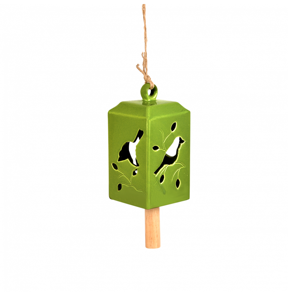 Carillon Terre Cuite Bois Pin Vert L 11,1 l 11,1 H 21,8 cm - Image 2