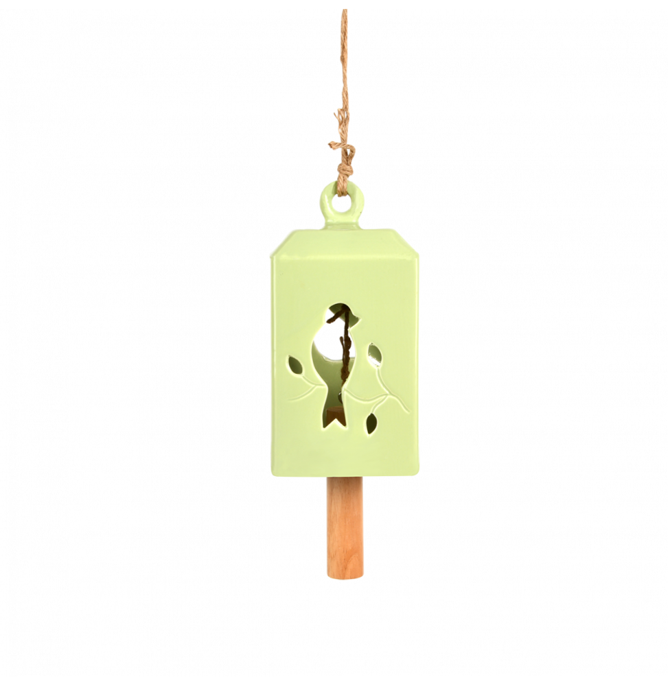 Carillon Terre Cuite Bois Pin Vert L 11,1 l 11,1 H 21,8 cm - Image 4