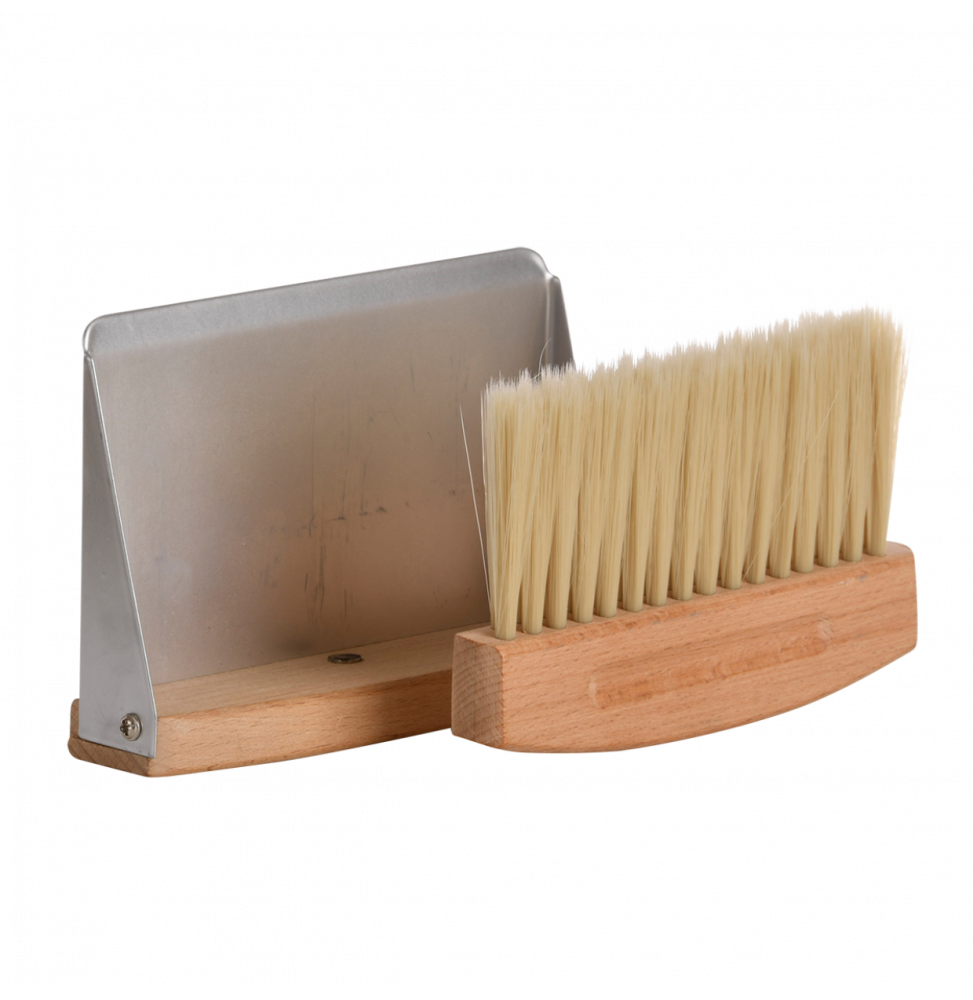 Set recogemigas de zinc y madera beige L 15,8 cm l 11,3 cm H 4,1 cm - Imagen 1