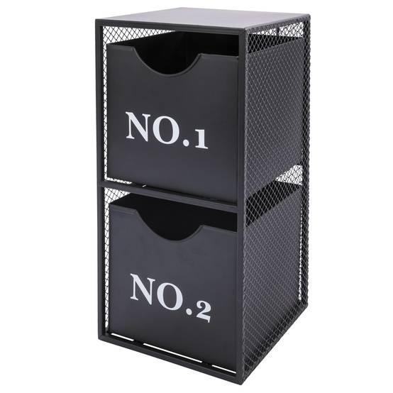 Étagère rangement en métal noir L.17,7 x l.17,7 x H.36 cm - Image 3