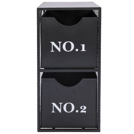Étagère rangement en métal noir L.17,7 x l.17,7 x H.36 cm - Image 2