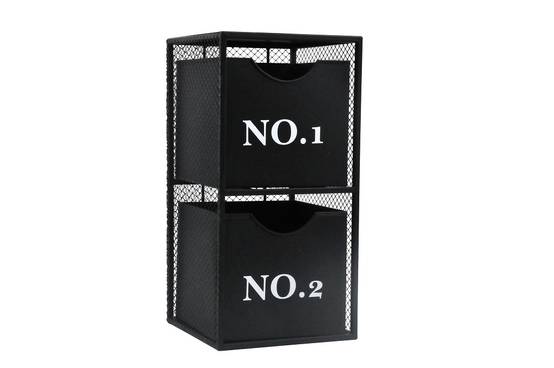 Étagère rangement en métal noir L.17,7 x l.17,7 x H.36 cm - Image 1