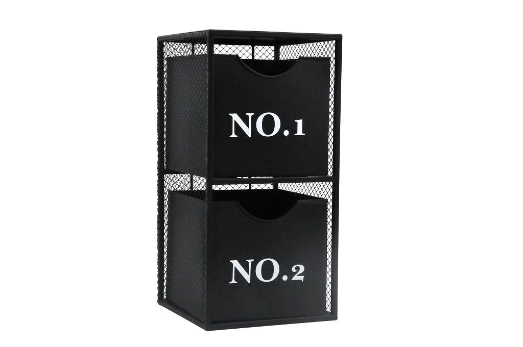 Étagère rangement en métal noir L.17,7 x l.17,7 x H.36 cm - Image 1