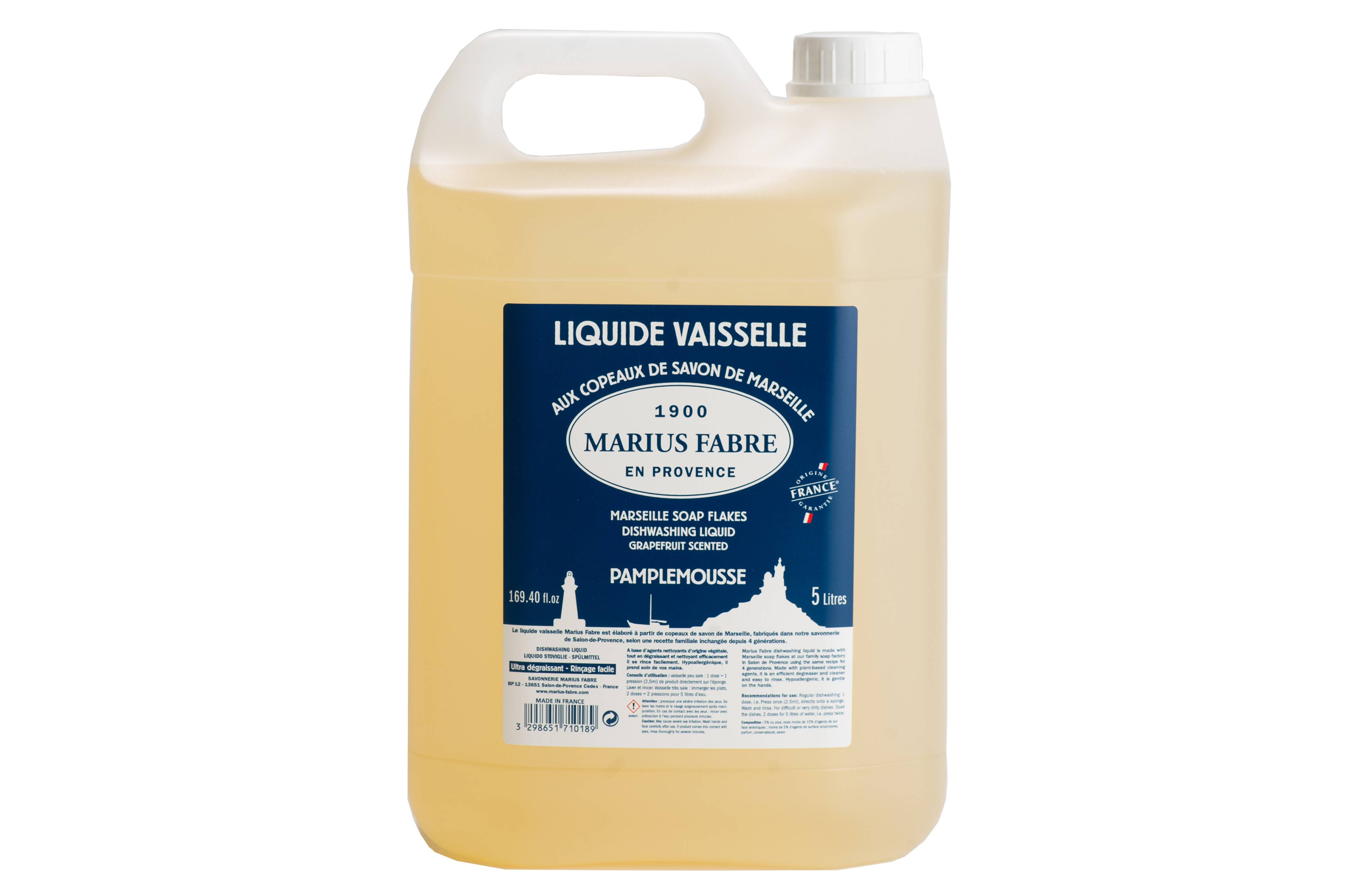 Marius Fabre - Liquide vaisselle aux copeaux de Savon de Marseille 5 L