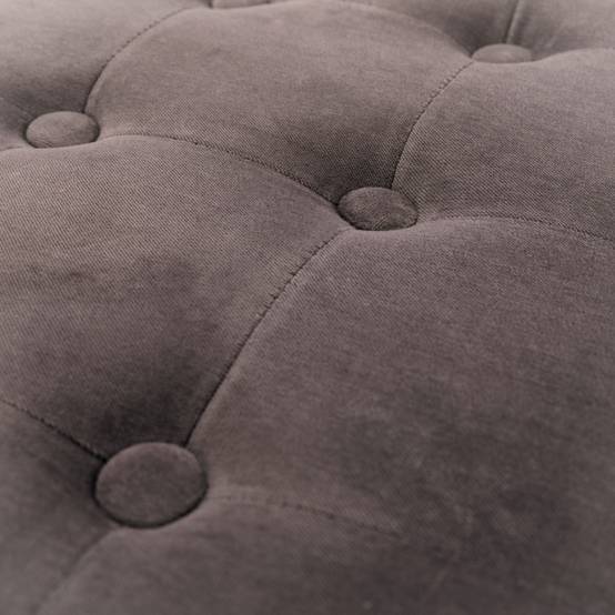 Pouf velours gris avec rangement Ø.45 x H.38 cm - Image 4