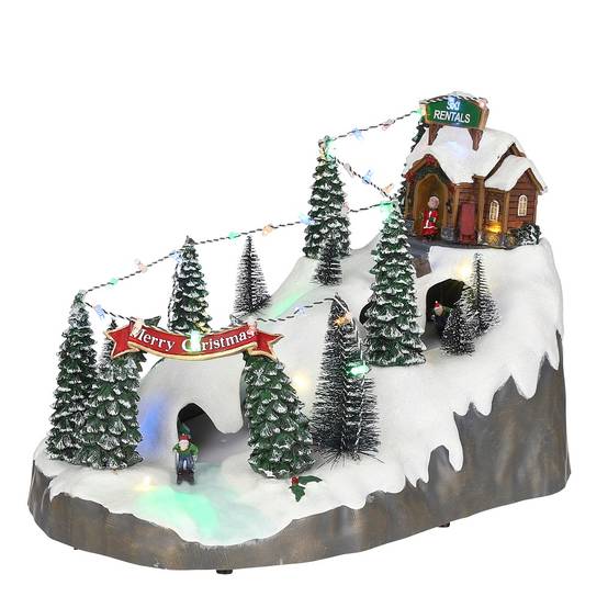 Luville collectables - village de noël miniature hôtel restaurant h26,5 Luville collectables - village de noël miniature hôtel restaurant h26,5