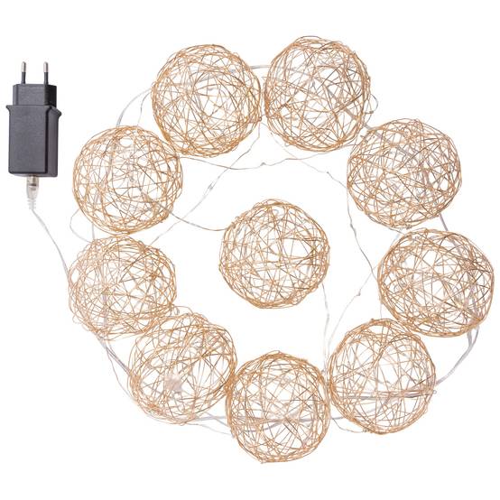 Blachere Illumination - Guirlande boules métal 50 micro LED blanc chaud - 3,5 V L.180 cm - Image 2