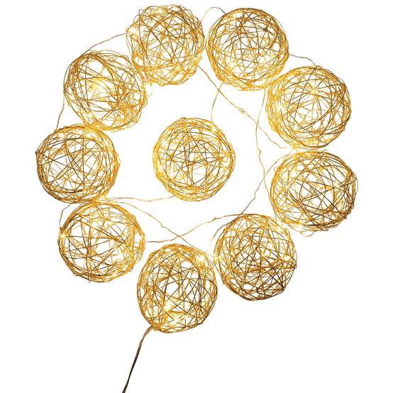 Blachere Illumination - Guirlande boules métal 50 micro LED blanc chaud - 3,5 V L.180 cm - Image 3