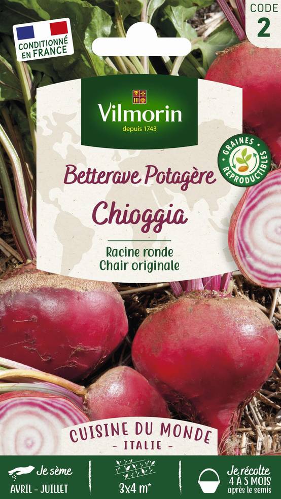 Vilmorin - Betterave potagère Chioggia série 2 sachet graines 6 g - Vilmorin - Image 3
