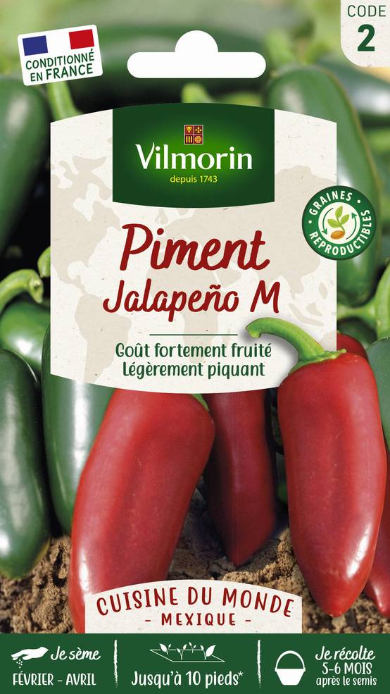 Vilmorin - Piment Jalapeno série 2 sachet graines 0,2 g - Vilmorin - Image 2
