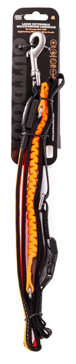 Martin Sellier - Laisse extensible nylon orange – ARKA HAOK