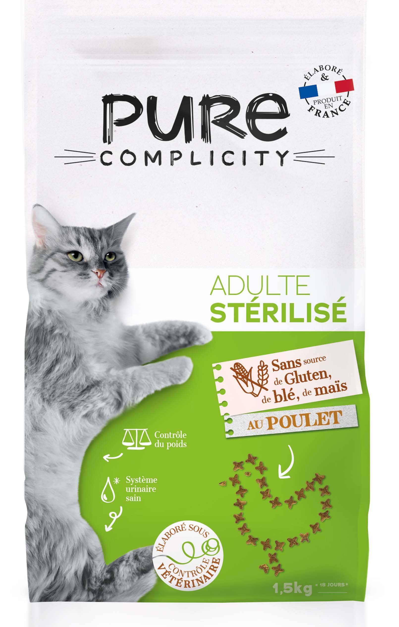 Pure Complicity - Croquettes chat stérilisé au poulet 1,5kg - Pure Complicity