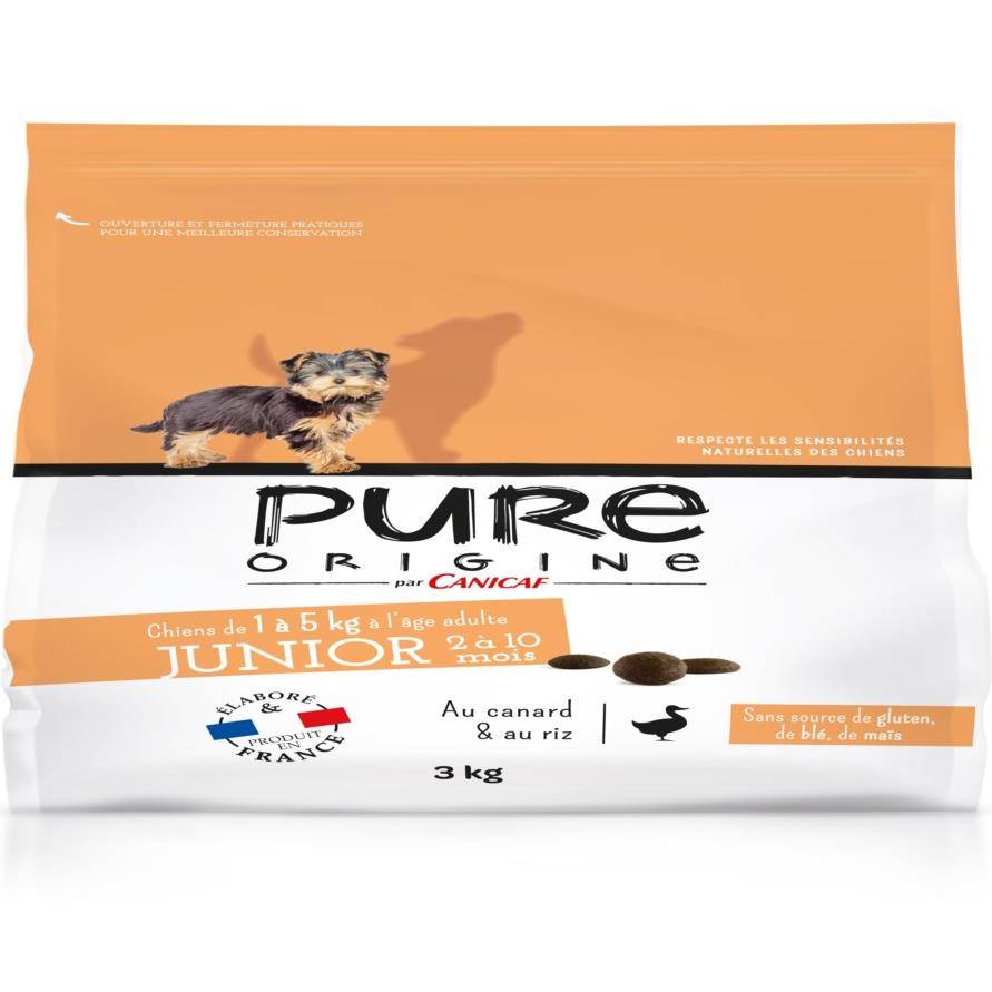Pure Origine - Croquettes chien petite taille canard 3kg - Pure Origine