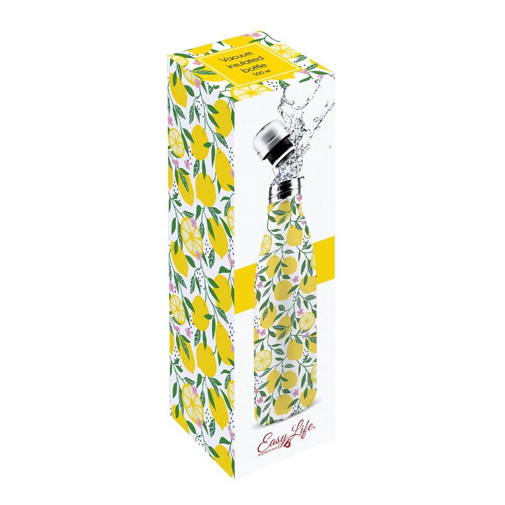 Bouteille Isotherme Inox Jaune 50 cl H 26 cm Ø 7 cm – LEMON - Imagen 1