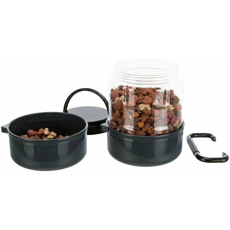 Set de voyage pour chien plastique gris foncé L.18.0 cm l.13.5 cm H.18.0 cm - Trixie - Imagen 3