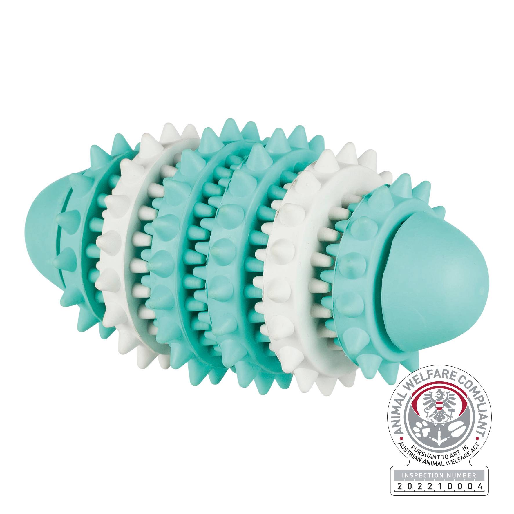 Denta Fun Rugby, menthe, en caoutchouc naturel, 15 cm