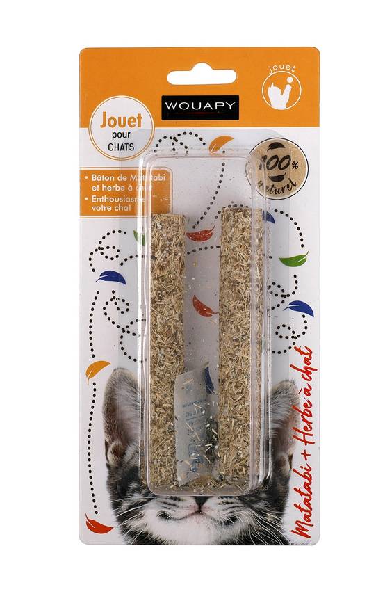 Wouapy - Wouapy - Jouet Chat Bâton en Matatabi et Herbe à chat l.1,5 cm