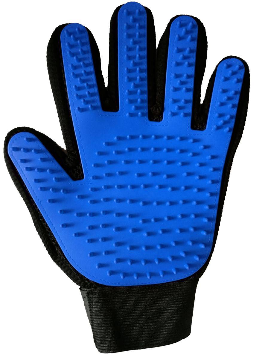 Wouapy - Gant gaucher ramasse poils chien/chat bleu