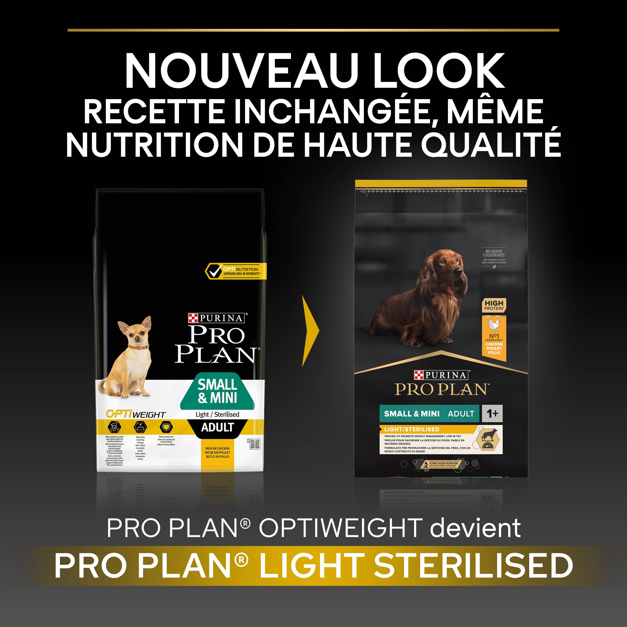 Purina Pro Plan - Croquettes chien Small et Mini Light Sterilised 3 kg - PRO PLAN - Imagen 5