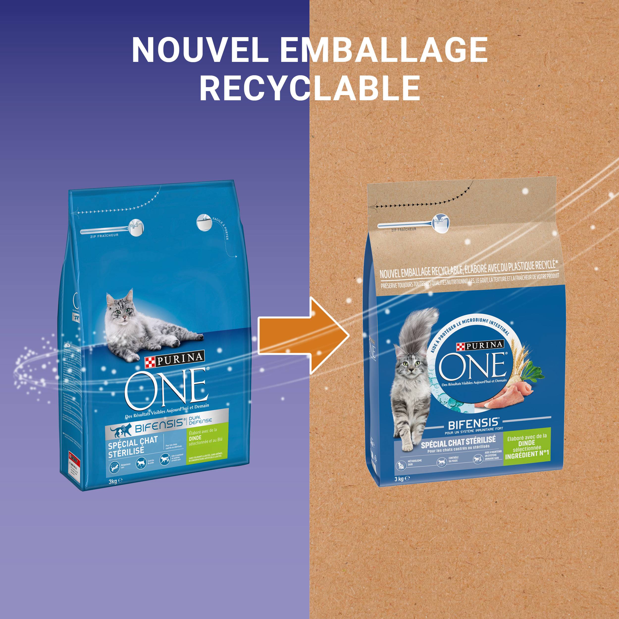 Purina One - Croquettes chat adulte stérilisé dinde 3 kg - PURINA ONE - Image 2
