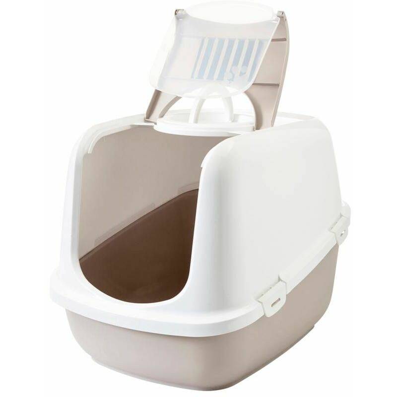 Savic - Maison toilette Nestor jumbo moka L.66,50 x l.48,50 x H.46,50 cm - Imagen 5