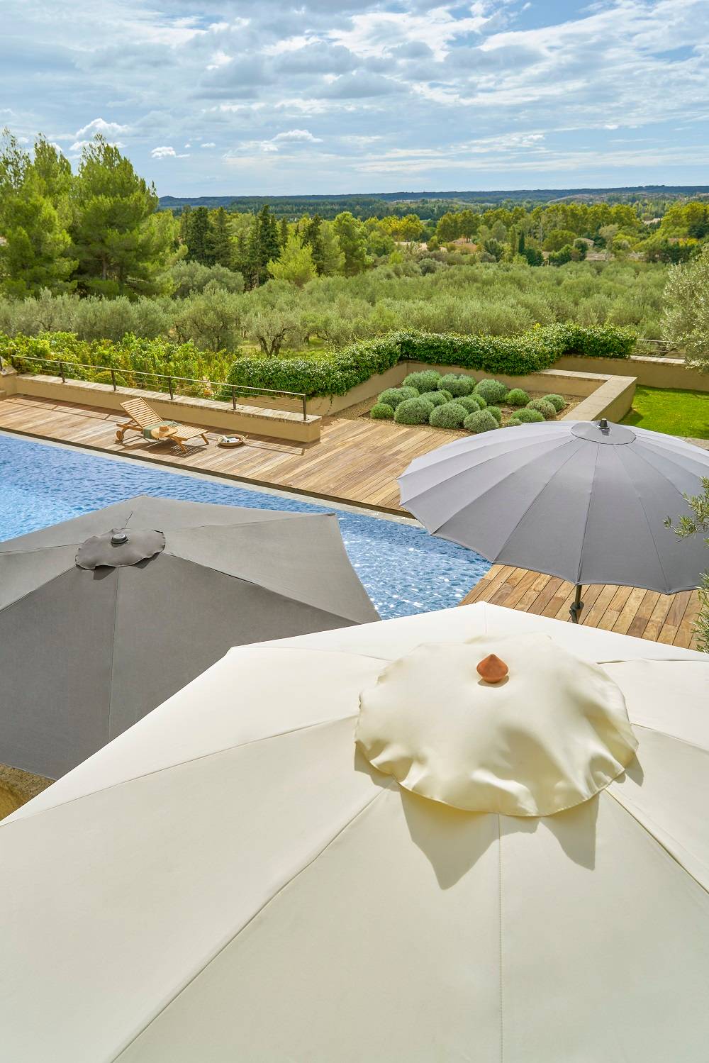 Pro Loisirs - Pro Loisirs - Parasol fixe a manivelle Taupe Ø.300 x H.254 cm - Image 2